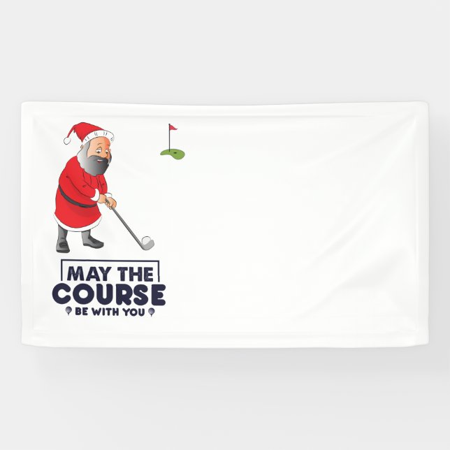 Lona Santa Claus Golfer en Navidades celebra el curso  (Horizontal)