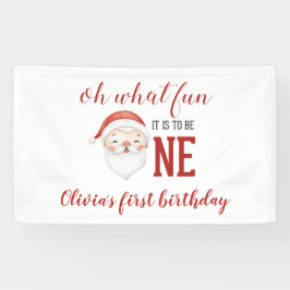 Lona Santa de Navidad Primera Cumpleaños