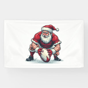 Lona Santa jugando fútbol fantasía jugador de Navidad