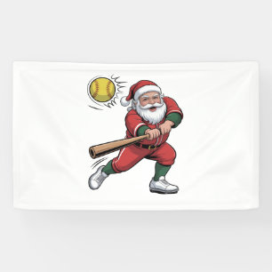 Lona Santa jugando softball Navidad jugador deporte