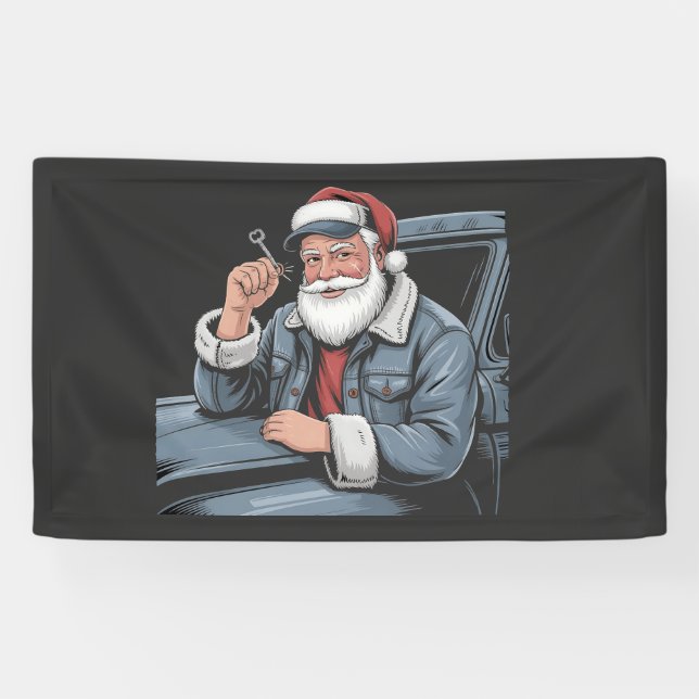 Lona Santa Truck Rigging Funny Truck Driver Christmas   (Horizontal)