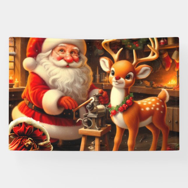 Lona Santa y reno (Horizontal)