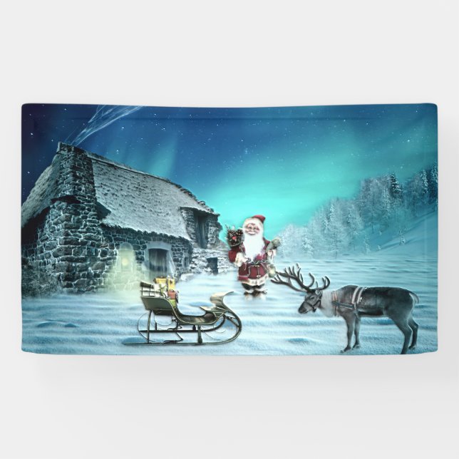 Lona Santa y Rudolph con Sled (Horizontal)