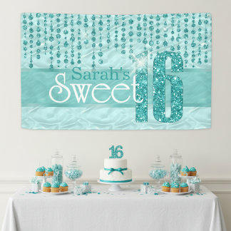 Lona Satin Jewel Sweet Sixteen Azul Turquesa ID260