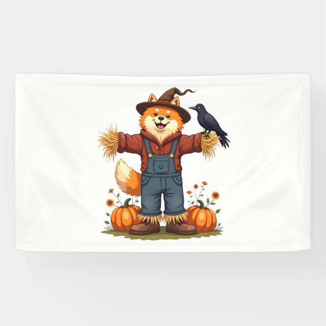 Lona Scarecrow Samoyed Dog (Horizontal)