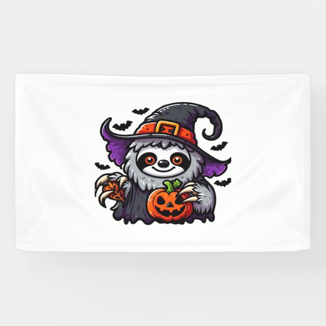 Lona Scary Halloween Sloth Witch Gorra disstume espeluz (Horizontal)