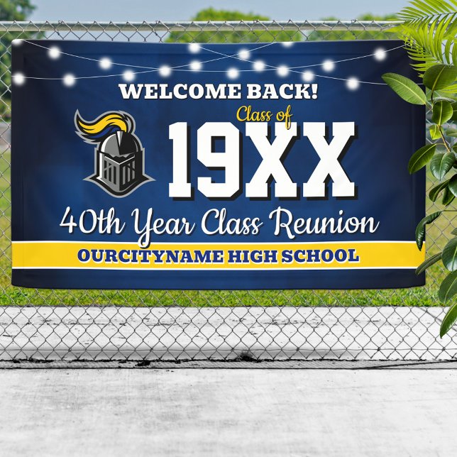 Lona School Colors Class Reunion Welcome Banner (Subido por el creador)