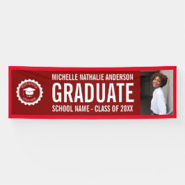 Lona School logo Graduation Photo Party Maroon and Red