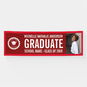 Lona School logo Graduation Photo Party Maroon and Red
