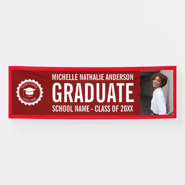 Lona School logo Graduation Photo Party Maroon and Red (Horizontal)