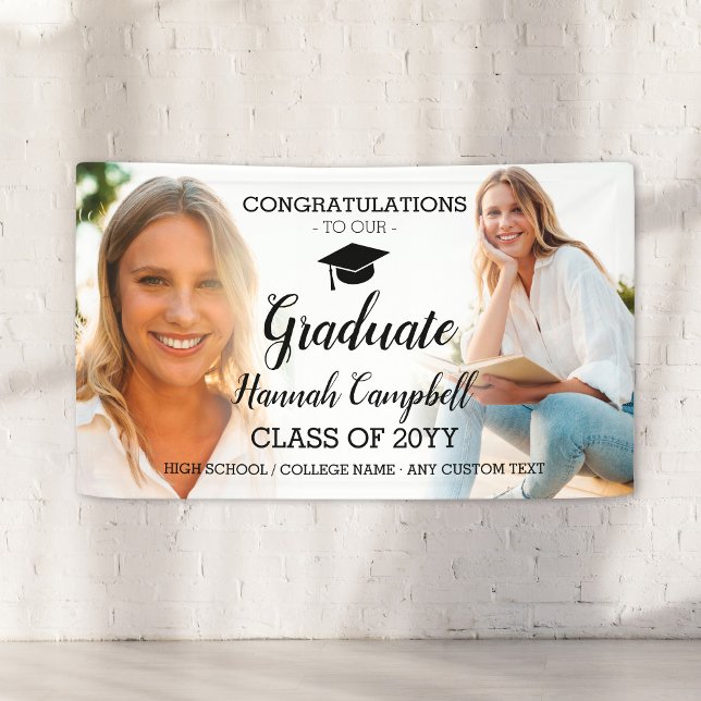 Lona Script de Collage de fotos de graduación personali (Personalized Graduation Photo Collage Script Banner
)