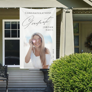 Lona Script elegante simple Foto Fiesta de graduación