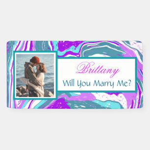 Lona ¿Se Casará Conmigo, Nombre Personalizado, Banner d