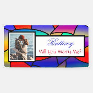 Lona ¿Se Casará Conmigo, Nombre Personalizado, Banner d