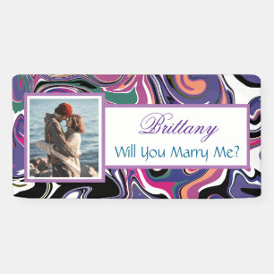 Lona ¿Se Casará Conmigo, Nombre Personalizado, Banner d