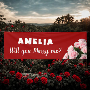 Lona ¿Se casará conmigo? Propuesta romántica rosa rosa