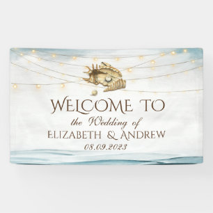 Lona Seashells,Sea,String Lights Script Boda