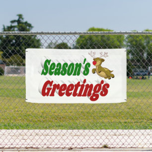 Lona Seasons Greetings Tipografía de Navidades de renos