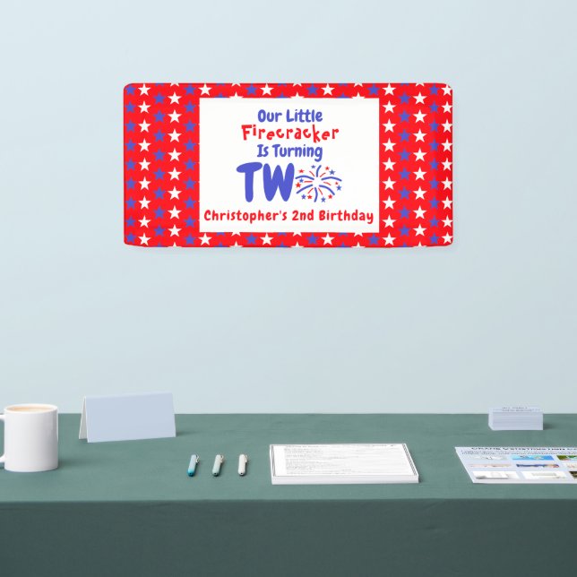 Lona Segundo cumpleaños de Little Firecracker (Feria)