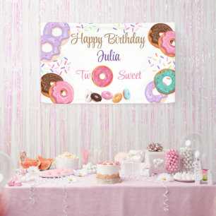 Lona Segundo cumpleaños del chica Donut