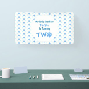 Lona Segundo cumpleaños del pequeño copo de nieve