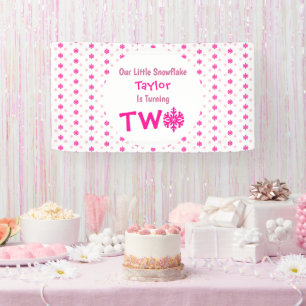 Lona Segundo cumpleaños del pequeño copo de nieve