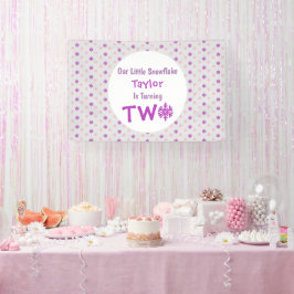 Lona Segundo cumpleaños del pequeño copo de nieve