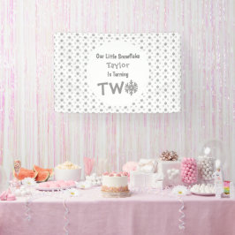 Lona Segundo cumpleaños del pequeño copo de nieve