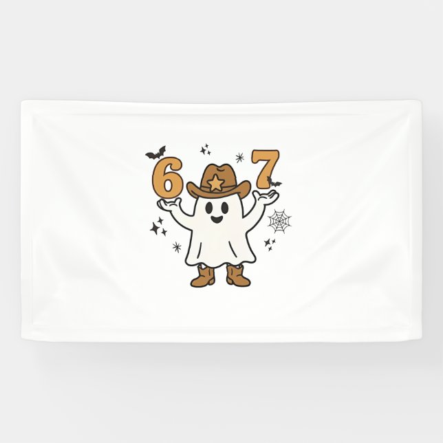 Lona Seis siete fantasmas deportes de Halloween 67 Maso (Horizontal)