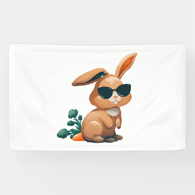 Lona Semana Santa Bunny Face Easter Rabbit cool Pascua (Horizontal)