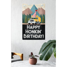 Lona Semi Cruck Feliz Cumpleaños Fiesta Transporte Grac