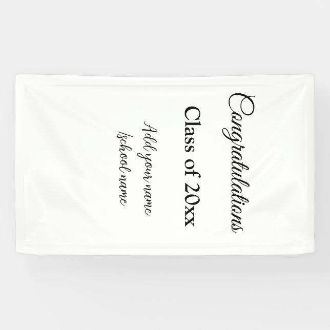 Lona Sencillas felicitaciones por graduación mínima aña (Horizontal)