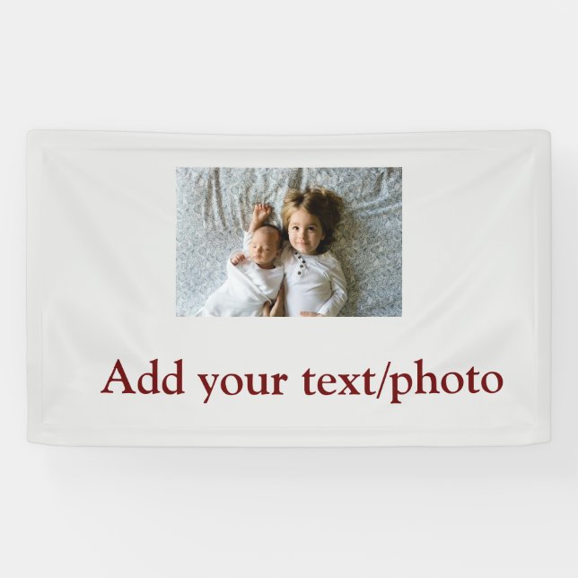 Lona sencillo mínimo AGREGAR TU FOTO NAVIDADES DE TEXTO (Horizontal)