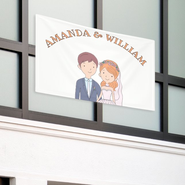 Lona Sencillo, Personalizado-Iike Cónyuges Ilustracion  (Edificio exterior)