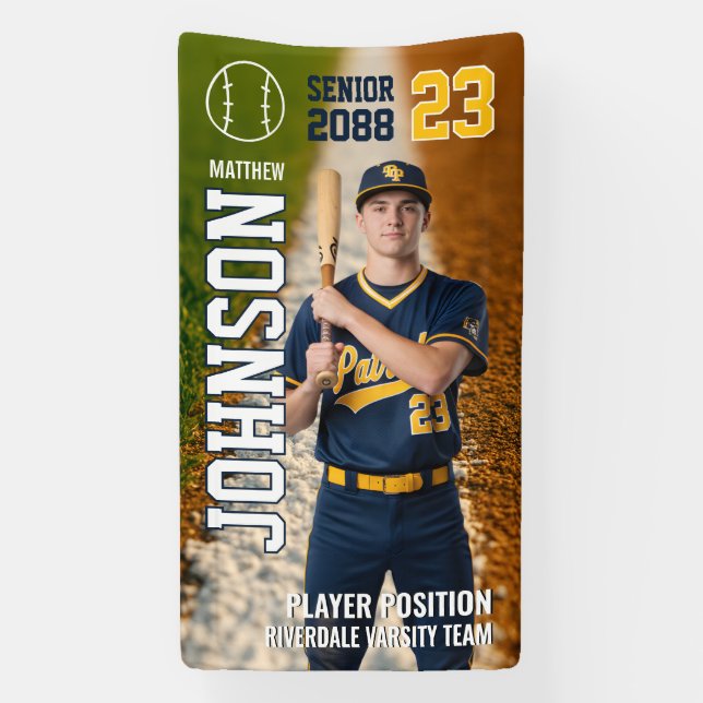 Lona Senior Baseball Team Player Custom Sports Photo (Vertical)