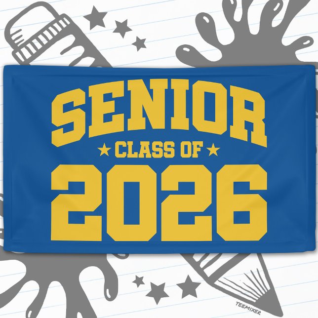Lona Senior Class of 2026 Gold Graduation Bold Minimal (Subido por el creador)