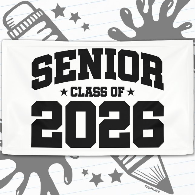 Lona Senior Class of 2026 Graduation Bold Typography (Subido por el creador)