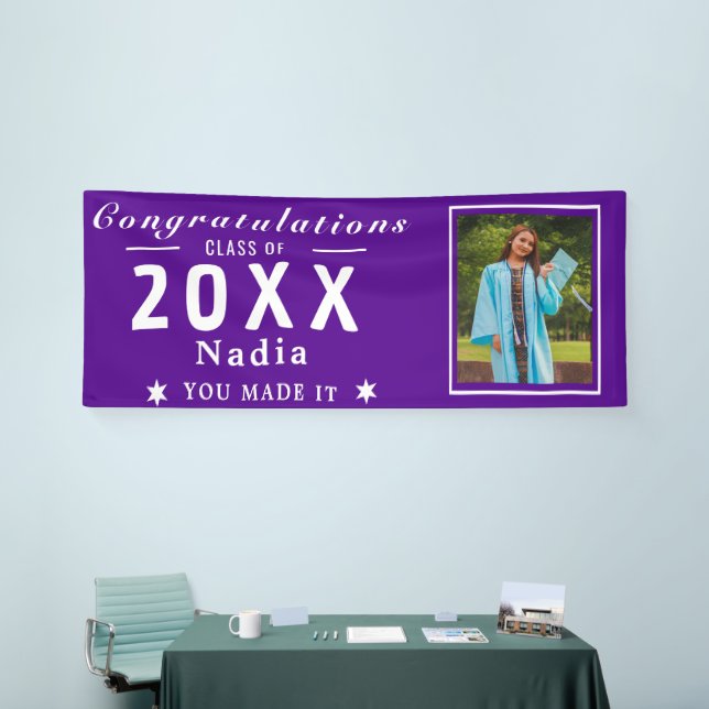 Lona Senior Photo Banner - Personalized Class Of Grad (Feria)