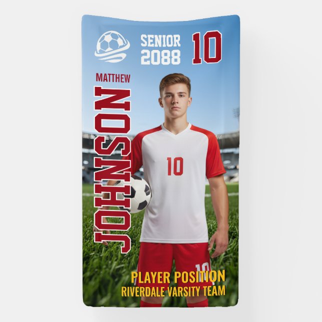 Lona Senior Soccer Player Photo Football Field (Vertical)