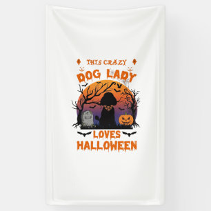 Lona Señora Perro Loco Ama Calabaza Poodle Halloween Tu