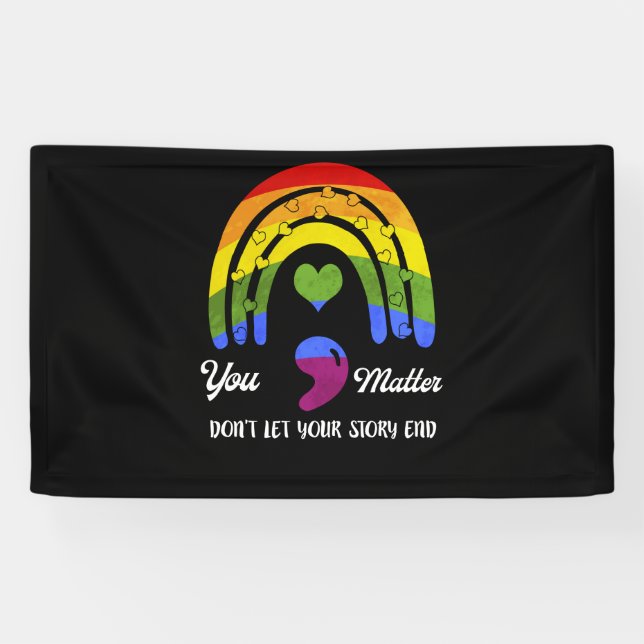 Lona Sensibilización sobre la salud mental de Semicolón (Horizontal)