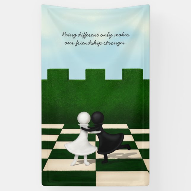 Lona Ser diferente sólo hace más fuerte la amistad (Vertical)