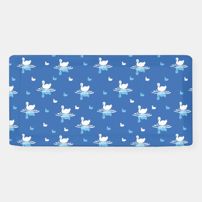 Lona Serene Waters - Diseño del Patrón del Lago Swan (Horizontal)