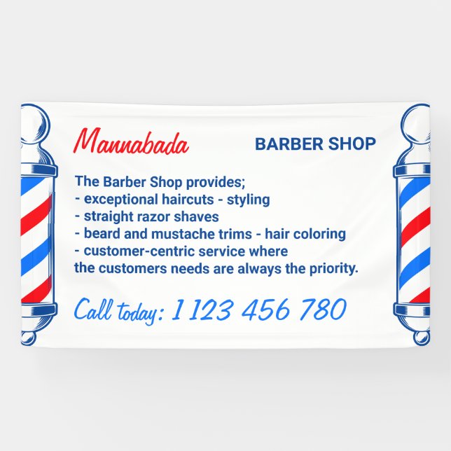 Lona Servicio de Suministro de Polo - Barbería de la Ma (Horizontal)