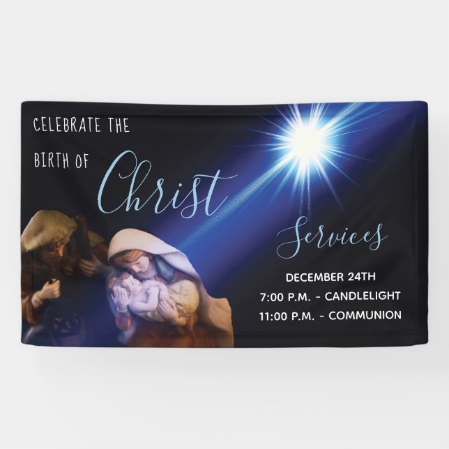 Lona Servicio de Víspera de Navidades de Iglesia Cristi (Horizontal)