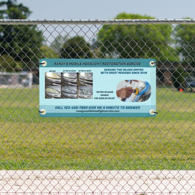 Lona Servicio móvil de limpieza de faro del vehículo pe (in situ)