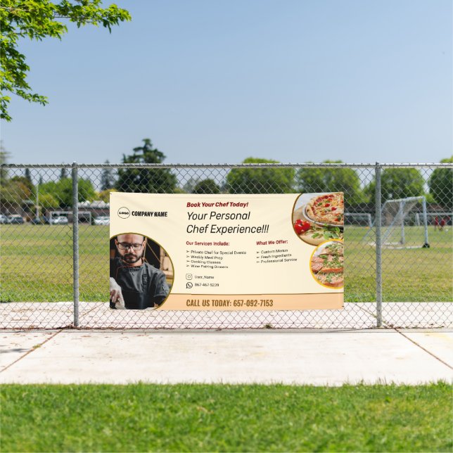 Lona Servicios de Chef Privado Banner Personalizado (in situ)
