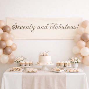 Lona Setenta y Fabuloso Cumpleaños con letra elegante m