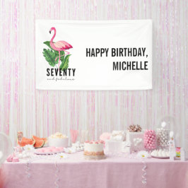 Lona Setenta y fabuloso Flamingo Rosa 70 cumpleaños