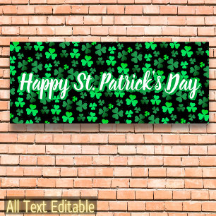 Lona Shamrock Clover Personalizado Textos Fiesta de San